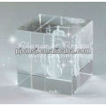 Cubo de cristal antiguo con violín grabado en láser 3D para los regalos del músico